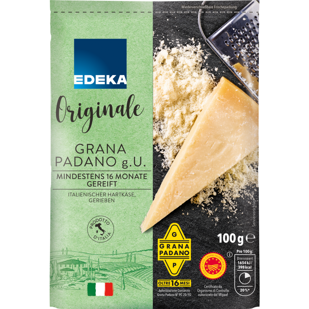 EDEKA Originale Grana Padano Gerieben 32 Fett I Tr 100 G Hart Und