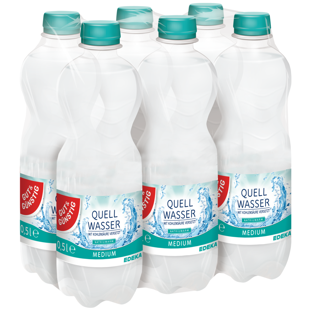 GUT GÜNSTIG Quellwasser medium 6 x 0 5 l Wasser Alkoholfreie