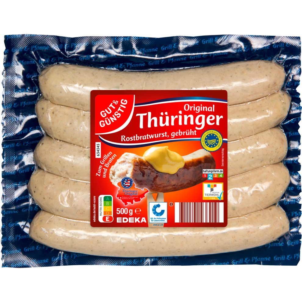 GUT GÜNSTIG Thüringer Rostbratwurst 500 g Wiener Bock Bratwurst