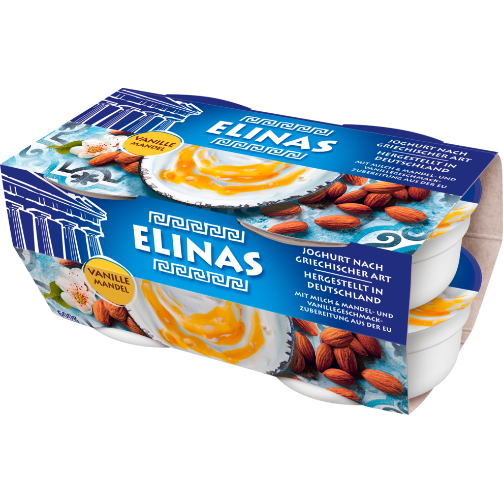 Elinas Joghurt Nach Griechischer Art Vanille Mandel 9 4 Fett 4 X 150