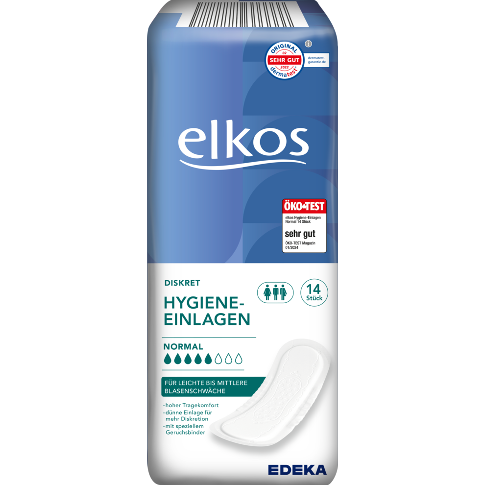 EDEKA elkos Einlagen normal 14 Stück Damenhygiene Hygiene