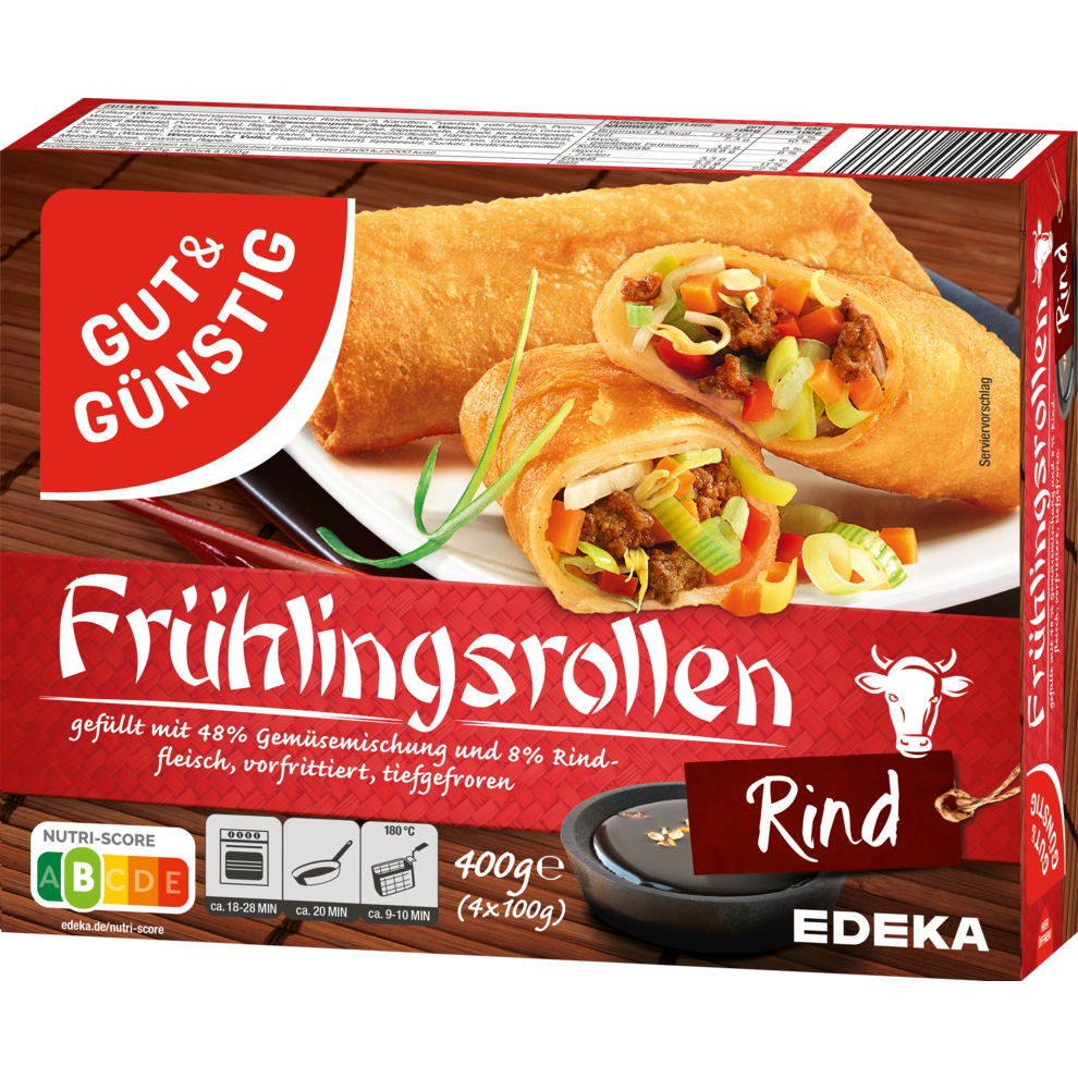 GUT GÜNSTIG Frühlingsrollen mit Rind 400 g Fertiggerichte