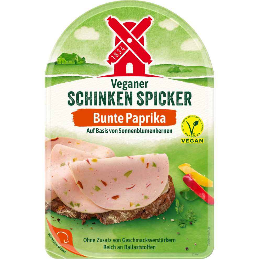 Rügenwalder Mühle Veganer Schinken Spicker mit bunter Paprika 80 g