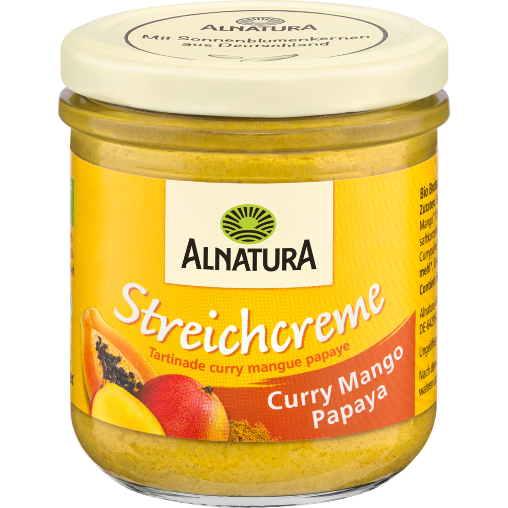 Alnatura Bio Streichcreme Curry Mango Papaya 180 G Brot