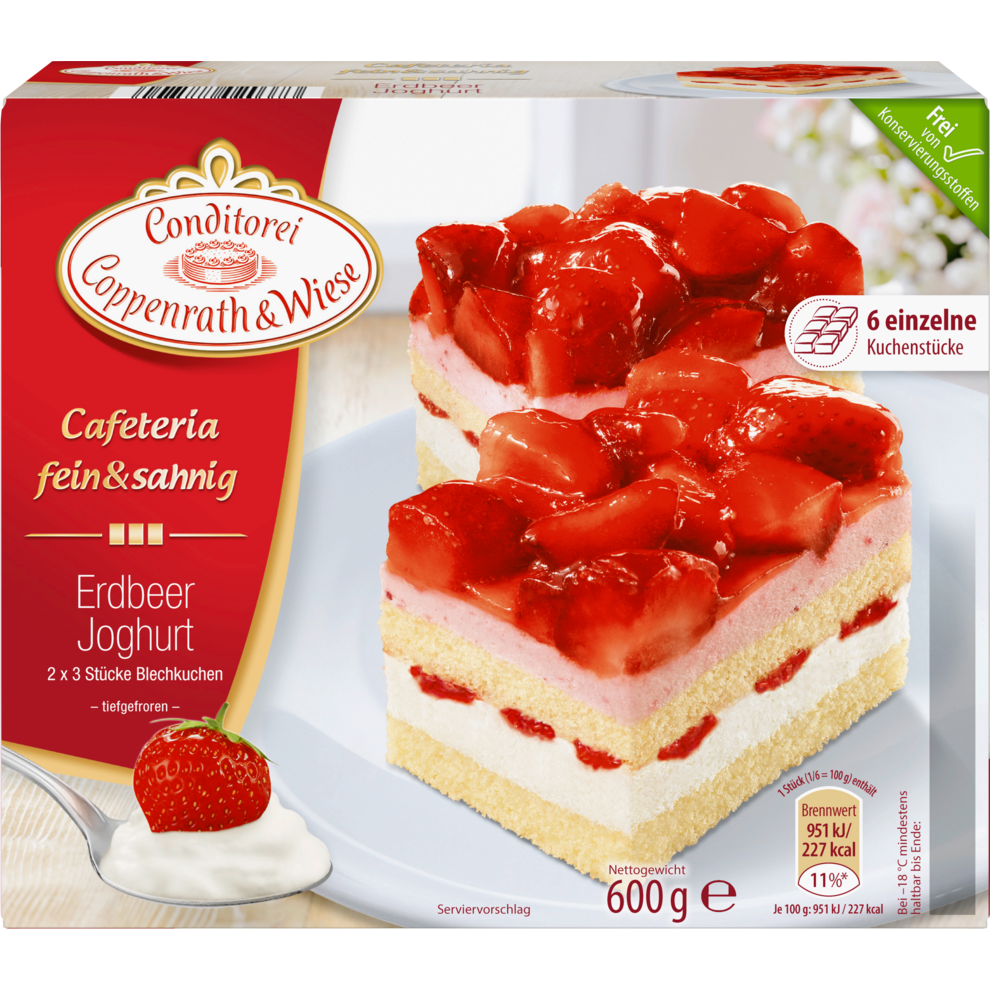 Conditorei Coppenrath & Wiese Cafeteria fein & sahnig Erdbeer-Joghurt 600 g | Backwaren