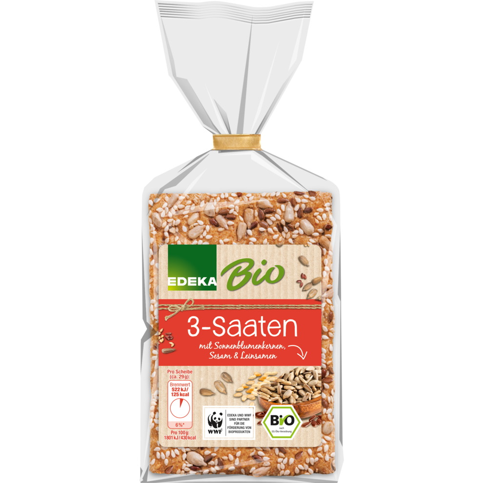 EDEKA Bio Knäckebrot 3-Saaten 200 g | Knäckebrot &amp; Zwieback | Brot ...