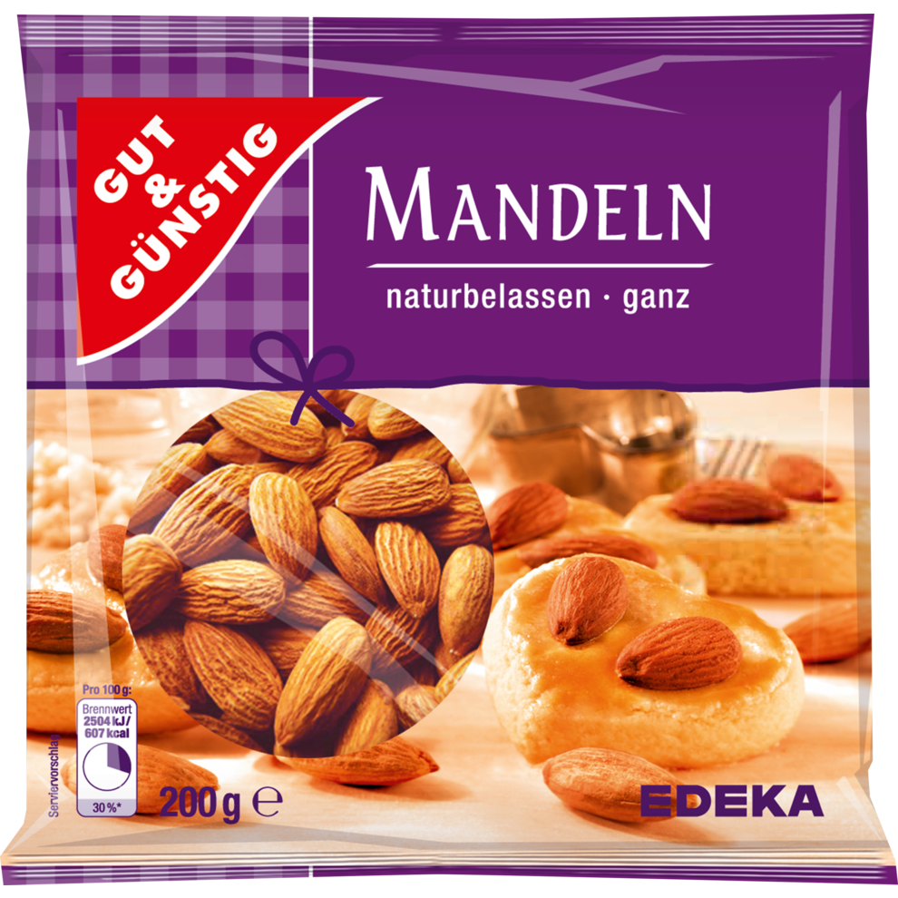 GUT&GÜNSTIG Mandeln, Ganz 200 G | Backzutaten | Backen | Lebensmittel ...