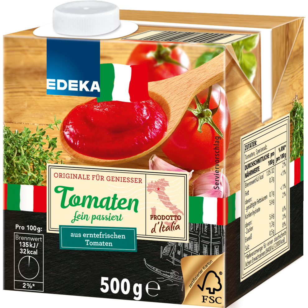 Edeka Italia Tomaten Fein Passiert 500g Sossen Fertiggerichte Suppen Sossen Lebensmittel Alle Produkte Online Bestellen Konsum Leipzig