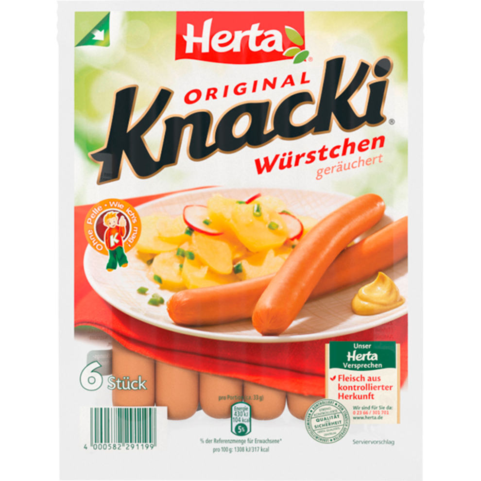 Herta Knacki 0g Wiener Bock Bratwurst Wurst Kuhlprodukte Alle Produkte Online Bestellen Konsum Leipzig