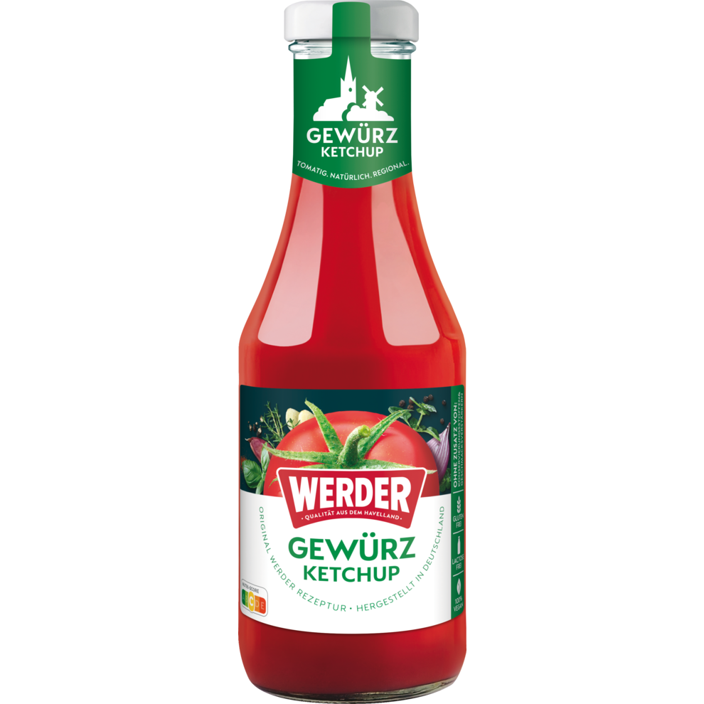 WERDER Gewürz Ketchup 450 ml | Ketchup &amp; Tomatenmark | Ketchup &amp; Co ...