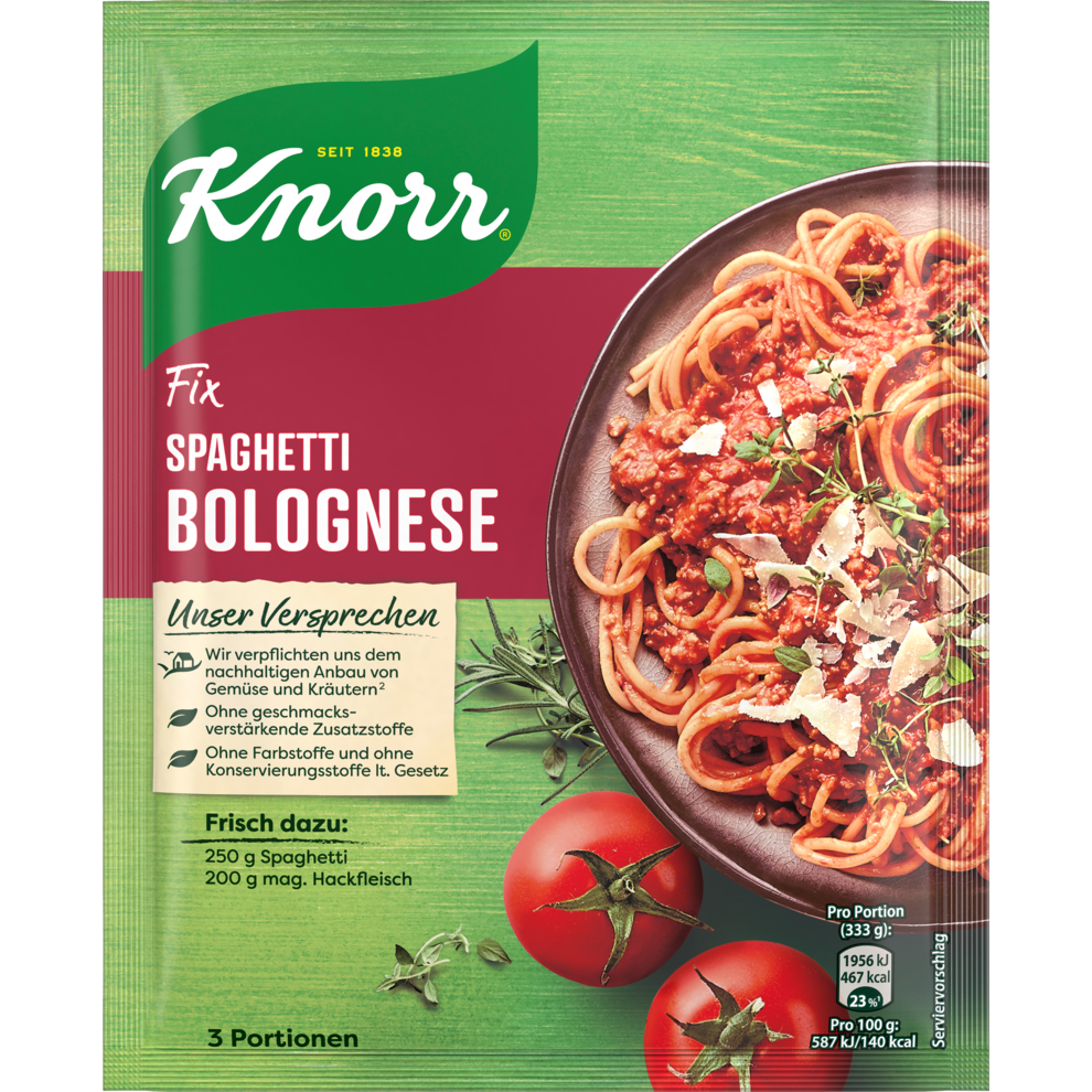 Knorr Knorr Fix Spaghetti Bolognese Für 3 Portionen | Fixprodukte ...