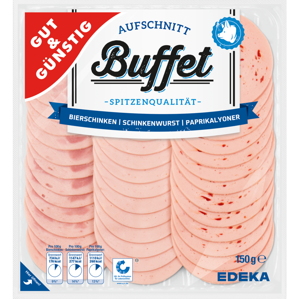 Gut Gunstig Aufschnitt Buffet 150 G Aufschnitt Wurst Kuhlprodukte Alle Produkte Online Bestellen Konsum Leipzig